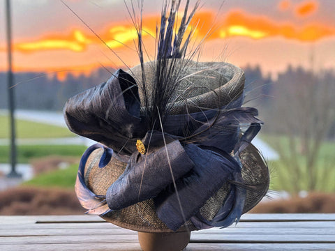 Dark Navy Sinamay Straw