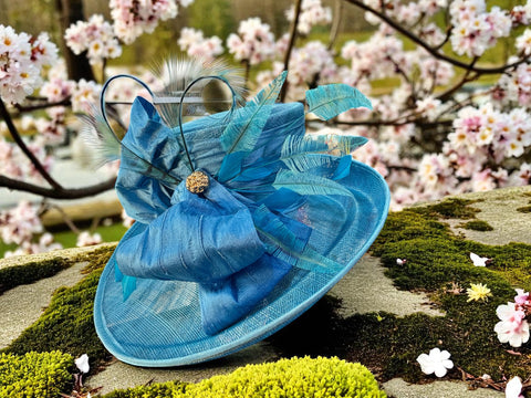 Peacock Blue SinamayStraw