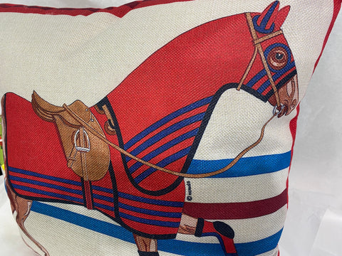 Equestrian Print Pillow