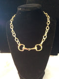 Necklace in Gold Plate with a Snaffle Bit