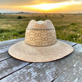 Palm Straw Fedora with Bits