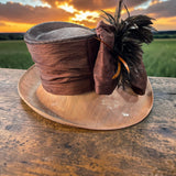 Brown and Tan Sinamay Straw