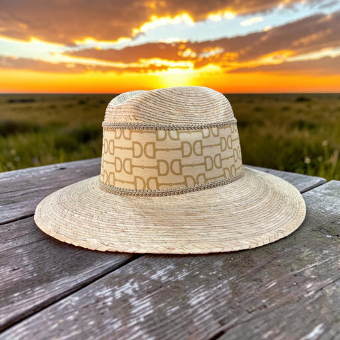 Palm Straw Fedora with Bits