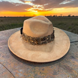 Camel Faux Suede Fedora