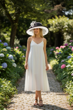 Large Brim White and Black Straw