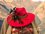 Cherry Red Felt Fedora