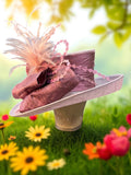 Rose Pink Sinamay Straw