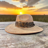 Camel Faux Suede Fedora
