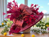 Burgundy Sinamay Straw