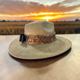 Light Loden Faux Suede Fedora