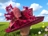 Burgundy Sinamay Straw