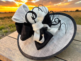 Large Brim White and Black Straw