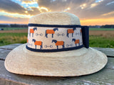 Palm Straw Fedora with Orange Ponies