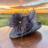 Navy Sinamay straw