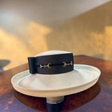 Cream Large Brim Poly Straw