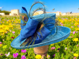 Bright Blue Sinamay Straw