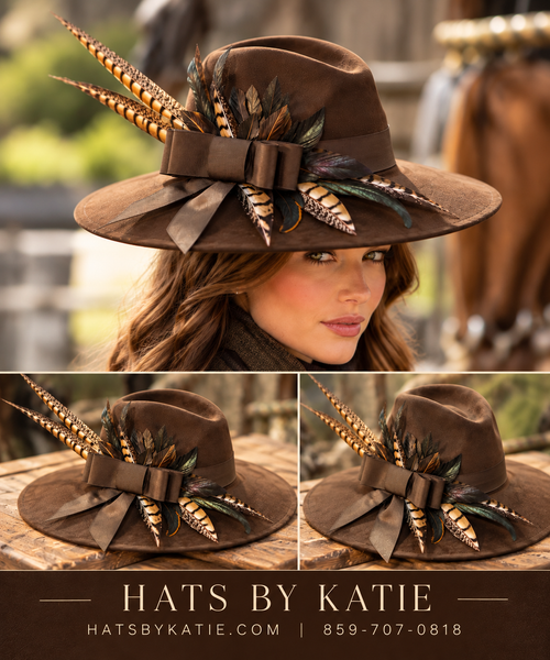 Brown Faux Suede Fedora
