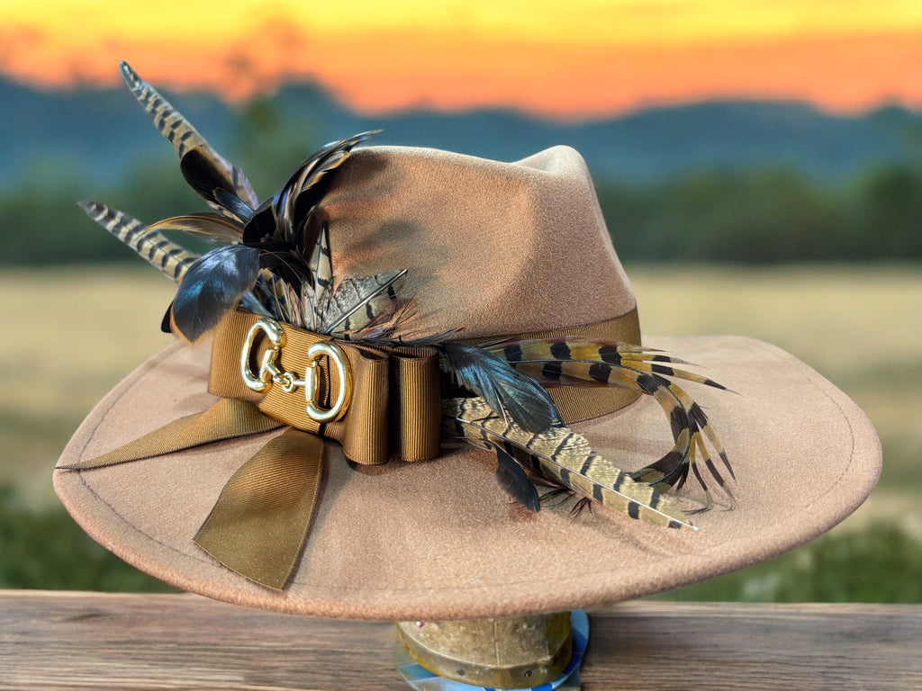 Felt Fedora Hat Camel Felt Floppy Hat Men's Felt Fedora HatYou