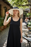 Cream Large Brim Poly Straw