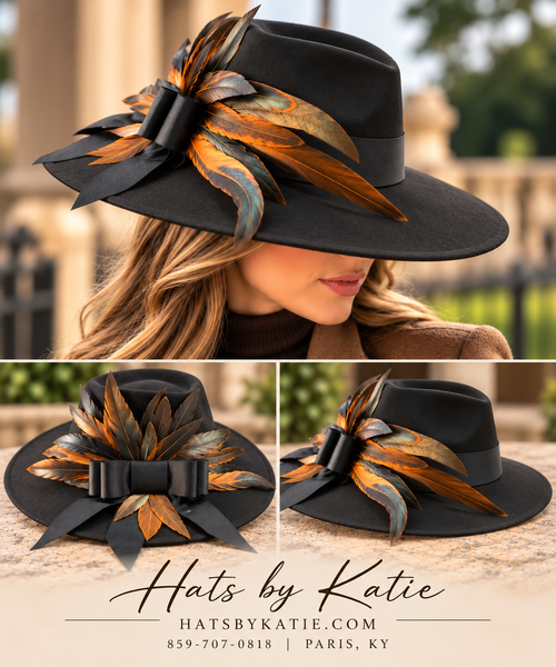 Black Faux Suede Fedora
