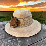 Palm Straw Fedora with Bits