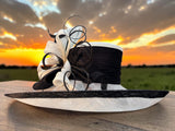 Large Brim White and Black Straw