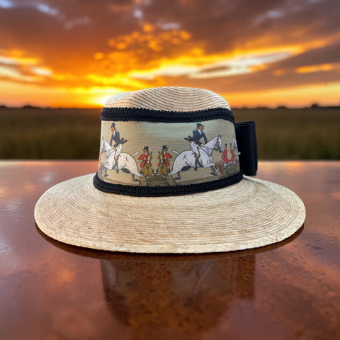 Palm Straw Fedora Hunt Scene