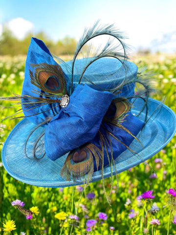 Bright Blue Sinamay Straw