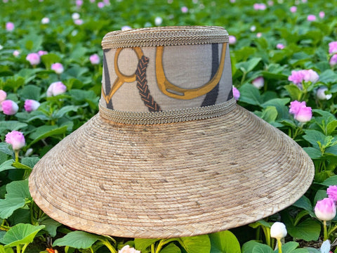 Palm Straw Equestrian Print