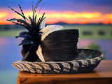 Black & White Sinamay Straw