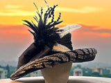 Black & White Sinamay Straw
