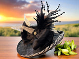 Black & White Sinamay Straw
