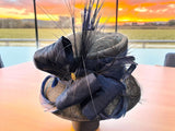 Dark Navy Sinamay Straw