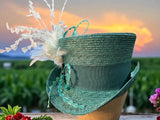 Light Turquoise Straw Topper