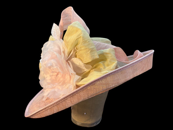 Cream and Blush Sinamay Straw