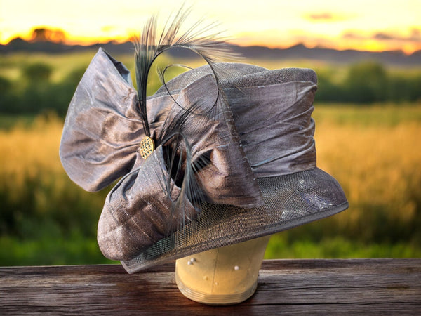 Steel Grey Sinamay Straw