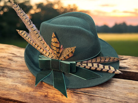 Dark Green Felt Fedora