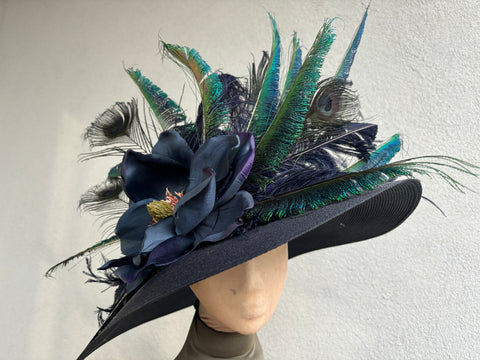 Navy Peacock Hat