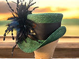 Green Milan Straw Top Hat