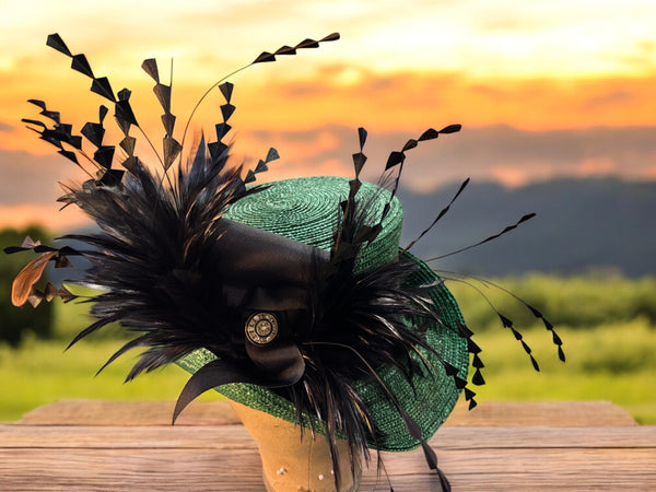 Green Milan Straw Top Hat
