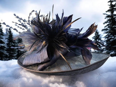 Large Brim Navy SinamayStraw