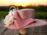 Mauve Pink Sinamay Straw