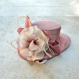 Mauve Pink Sinamay Straw
