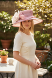 Mauve Pink Sinamay Straw