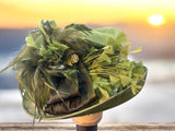 Loden Green Sinamay Straw