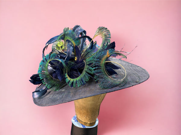 Large Navy Fascinator