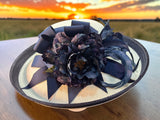 White and Navy Straw