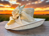 Large Brim Cream Derby Hat