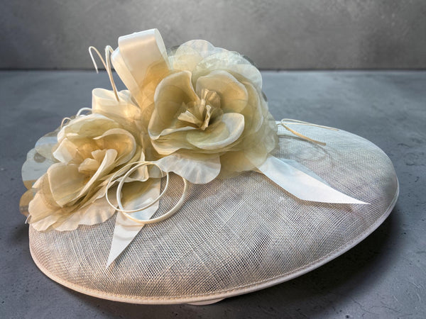 Large Brim Cream Straw