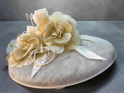 Large Brim Cream Straw